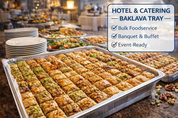 Hotel and catering baklava tray — bulk trays designed for hospitality service and events for export